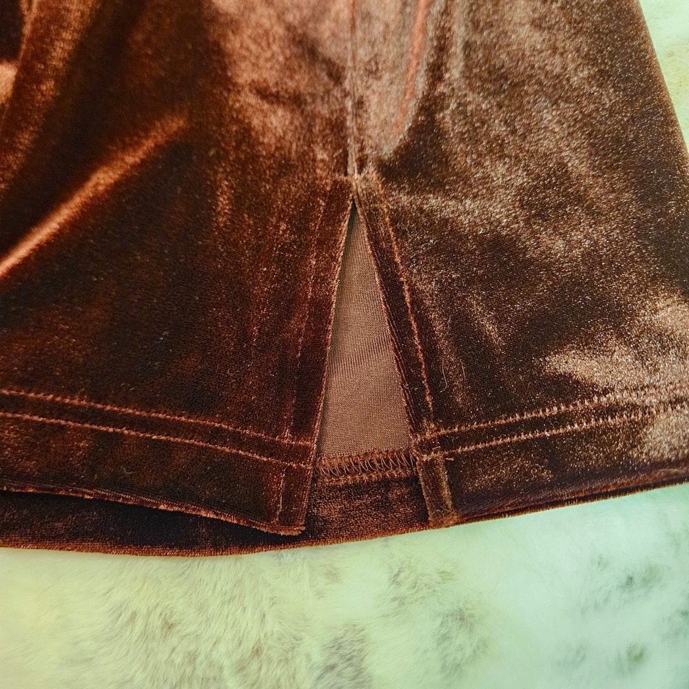 Soft Focus Womens 1X Velvet Burnout Tank Top Brown Sleeveless - Picture 9 of 9